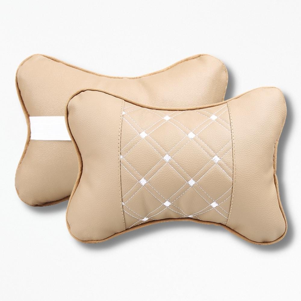 Coussin Appui Tête Voiture | NirvanaPillow™ 26 x 17 cm / Beige