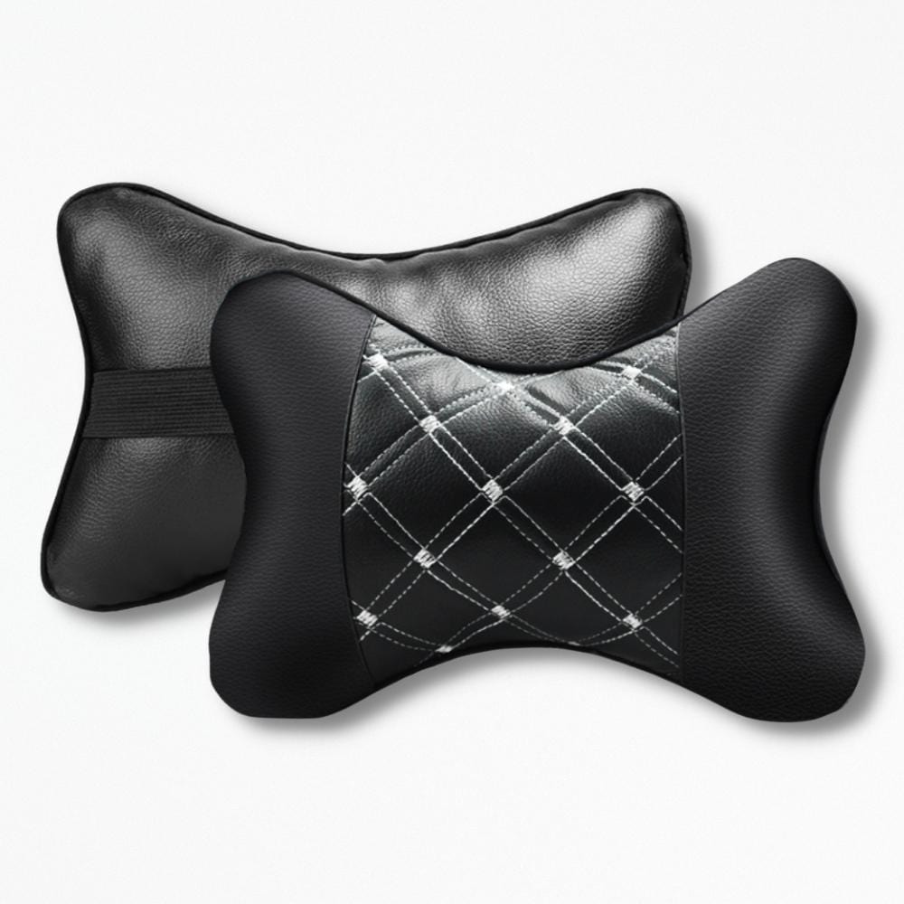 Coussin Appui Tête Voiture | NirvanaPillow™ 26 x 17 cm / Noir