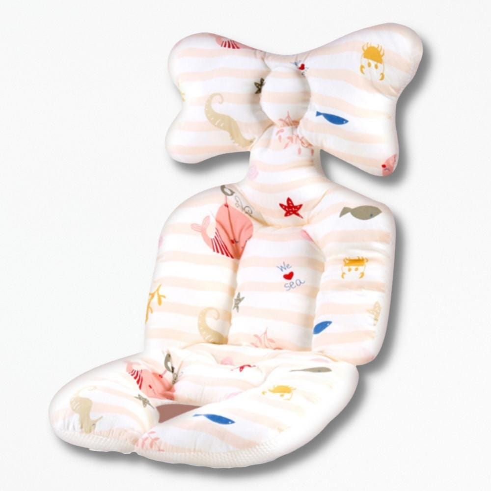 Coussin | Assise pour Poussette Universel 66x35 cm / Blanc/Rose