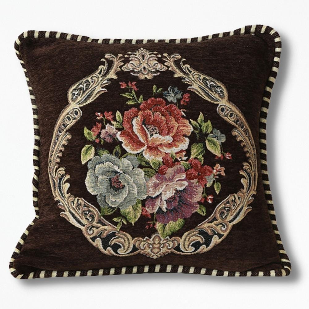 Coussin Avec des Fleurs | NirvanaPillow™ 45 x 45 cm / Marron Foncé