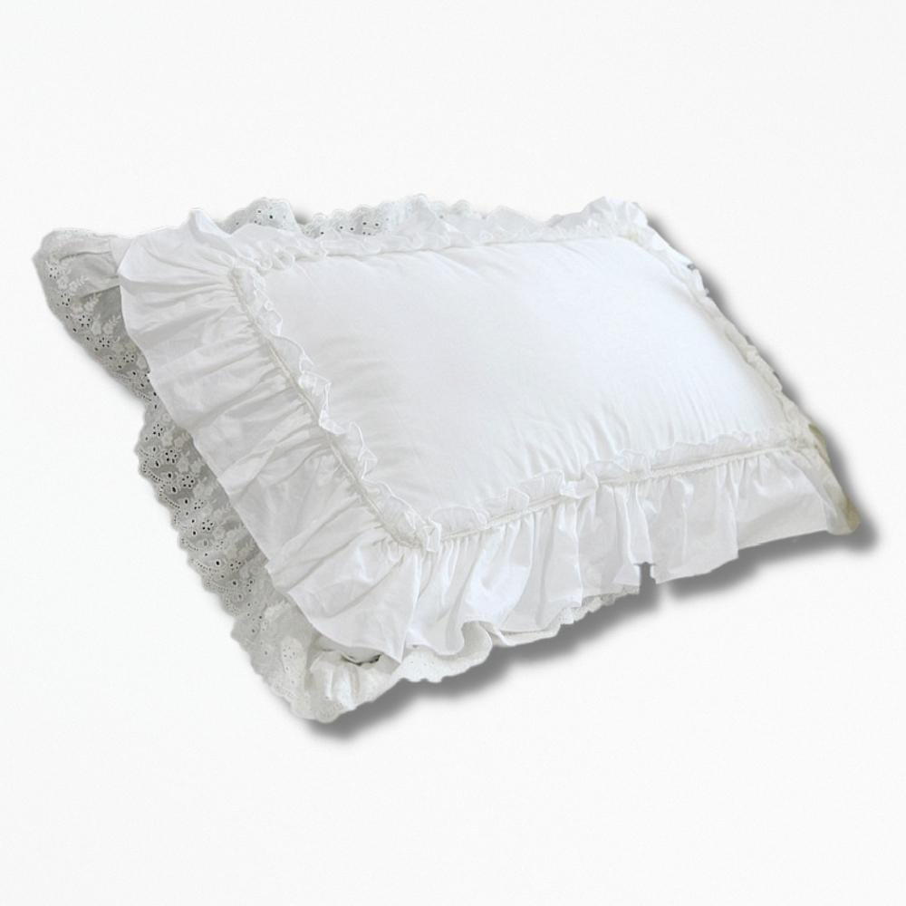 Coussin Brodé en Gaze de Coton | NirvanaPillow™ 48 x 74 cm / Blanc / 1