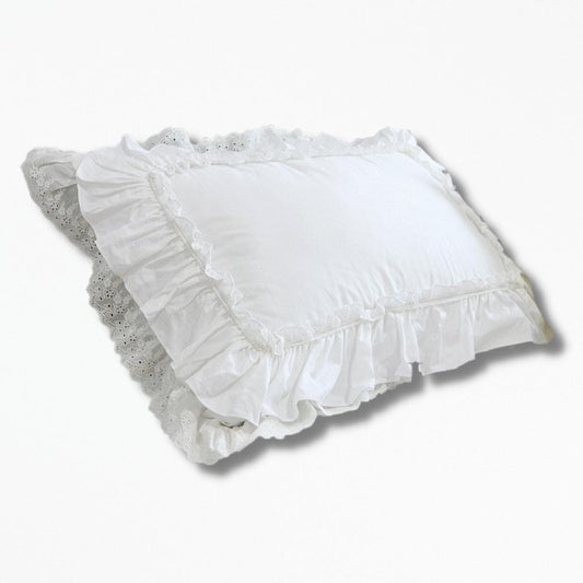 Coussin Brodé en Gaze de Coton | NirvanaPillow™ 48 x 74 cm / Blanc / 1