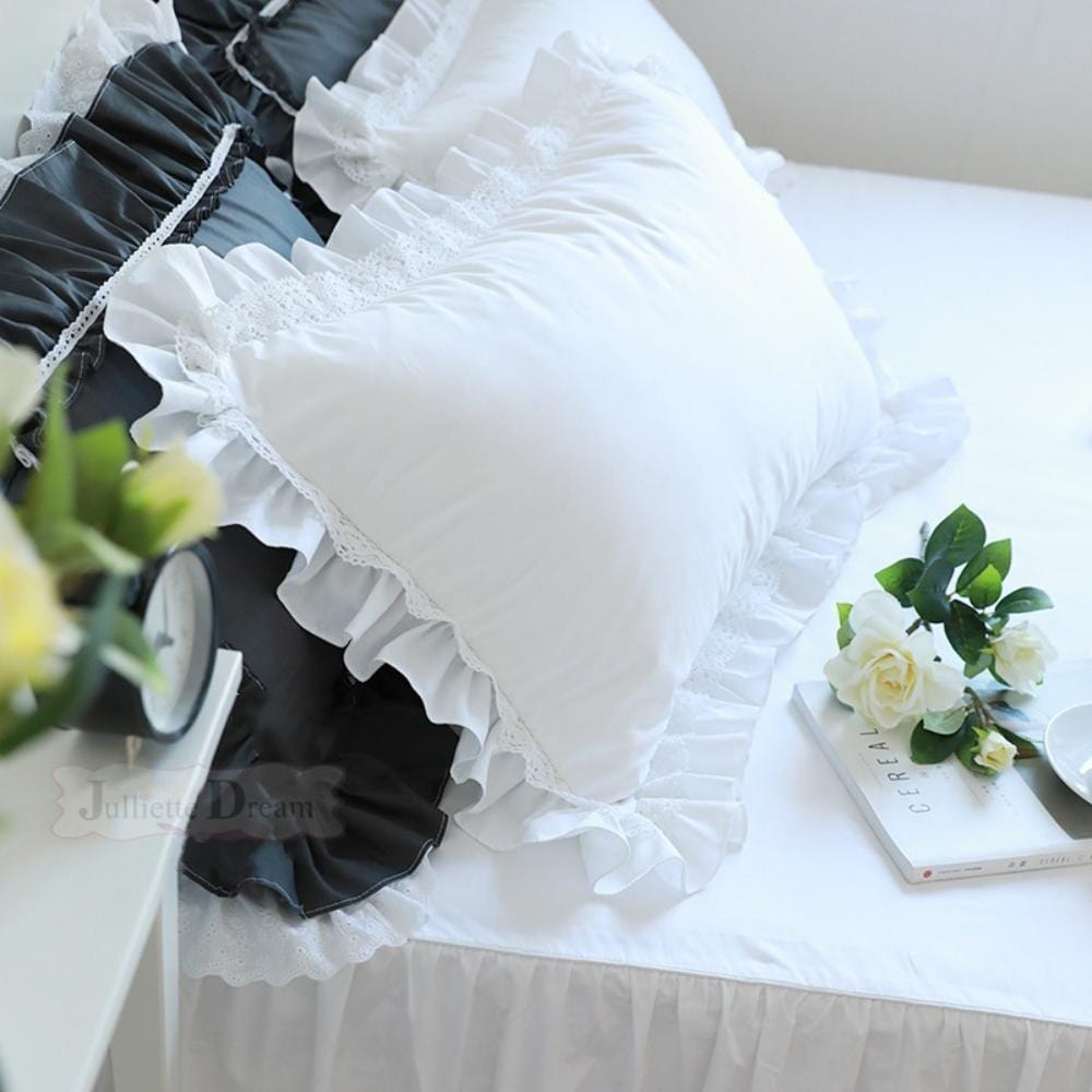 Coussin Brodé en Gaze de Coton | NirvanaPillow™ 48 x 74 cm / Blanc / 3