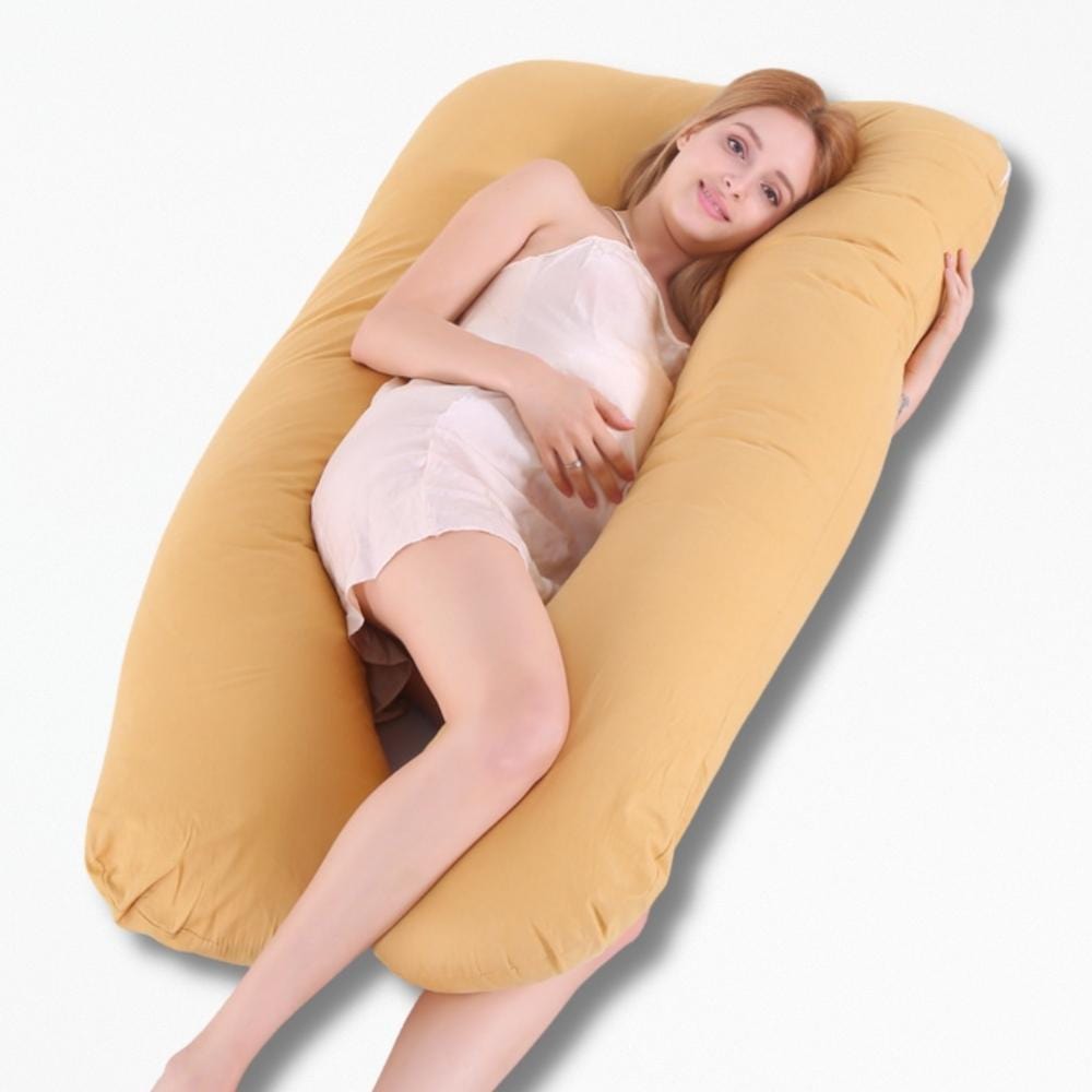 Coussin De Grossesse Bio | NirvanaPillow™ 70x130 cm / Moutarde