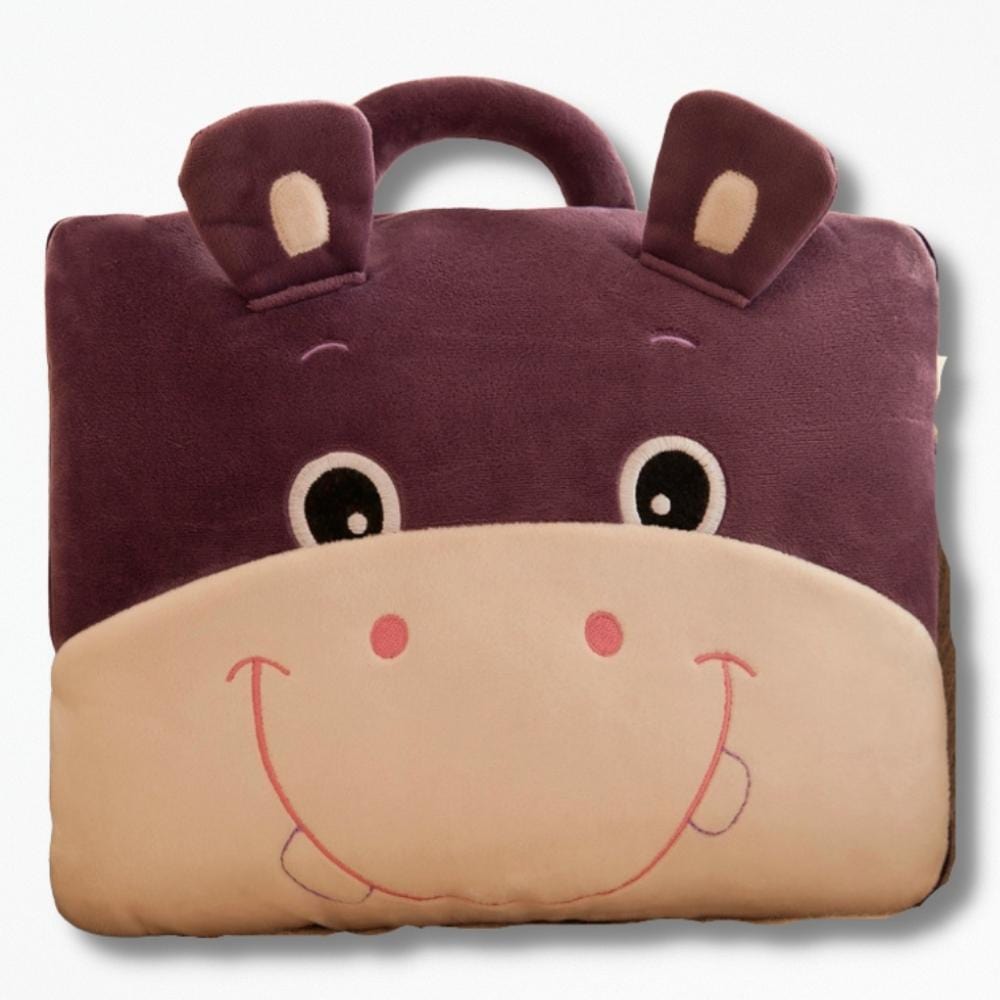 Coussin De Voyage pour Enfant | NirvanaPillow™ 160 x 100 cm / Hippopotame