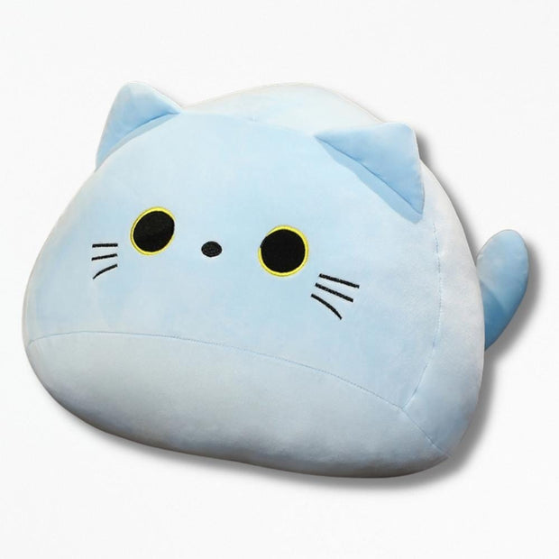 Coussin en Peluche Chat | NirvanaPillow™ 40 cm / Bleu Ciel