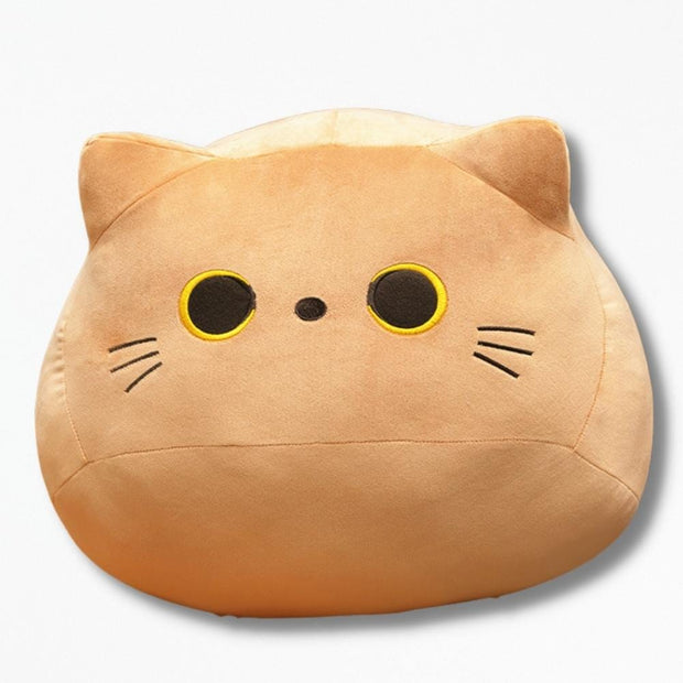 Coussin en Peluche Chat | NirvanaPillow™ 40 cm / Marron Clair