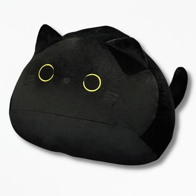 Coussin en Peluche Chat | NirvanaPillow™ 40 cm / Noir