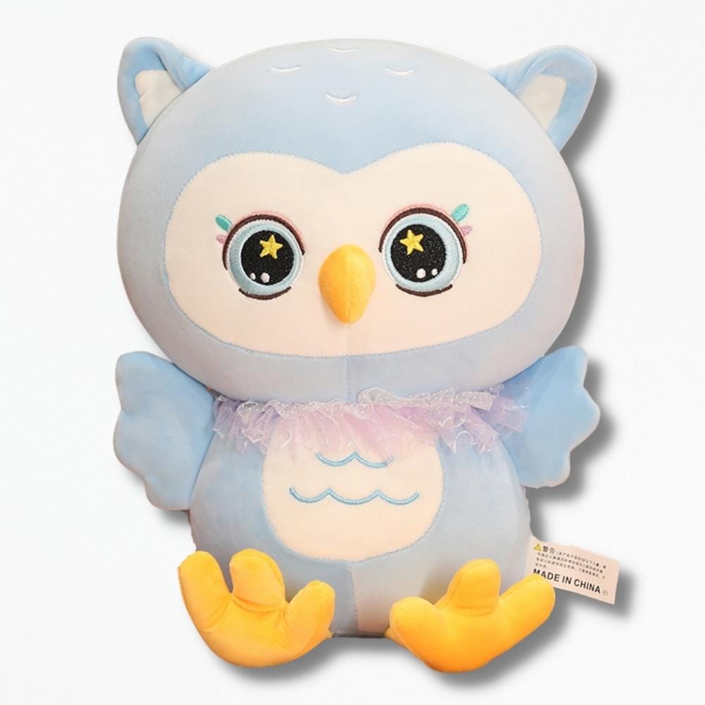 Coussin en Peluche Hibou | NirvanaPillow™ 40 cm / Bleu