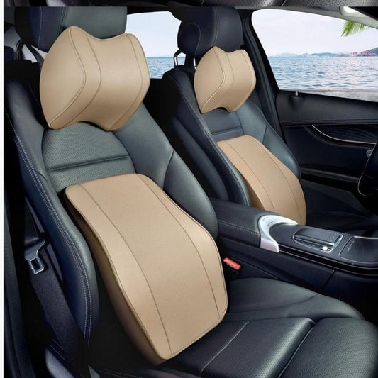 Coussin Ergonomique pour Voiture | NirvanaPillow™ 40x37 cm/24x20 cm / Beige
