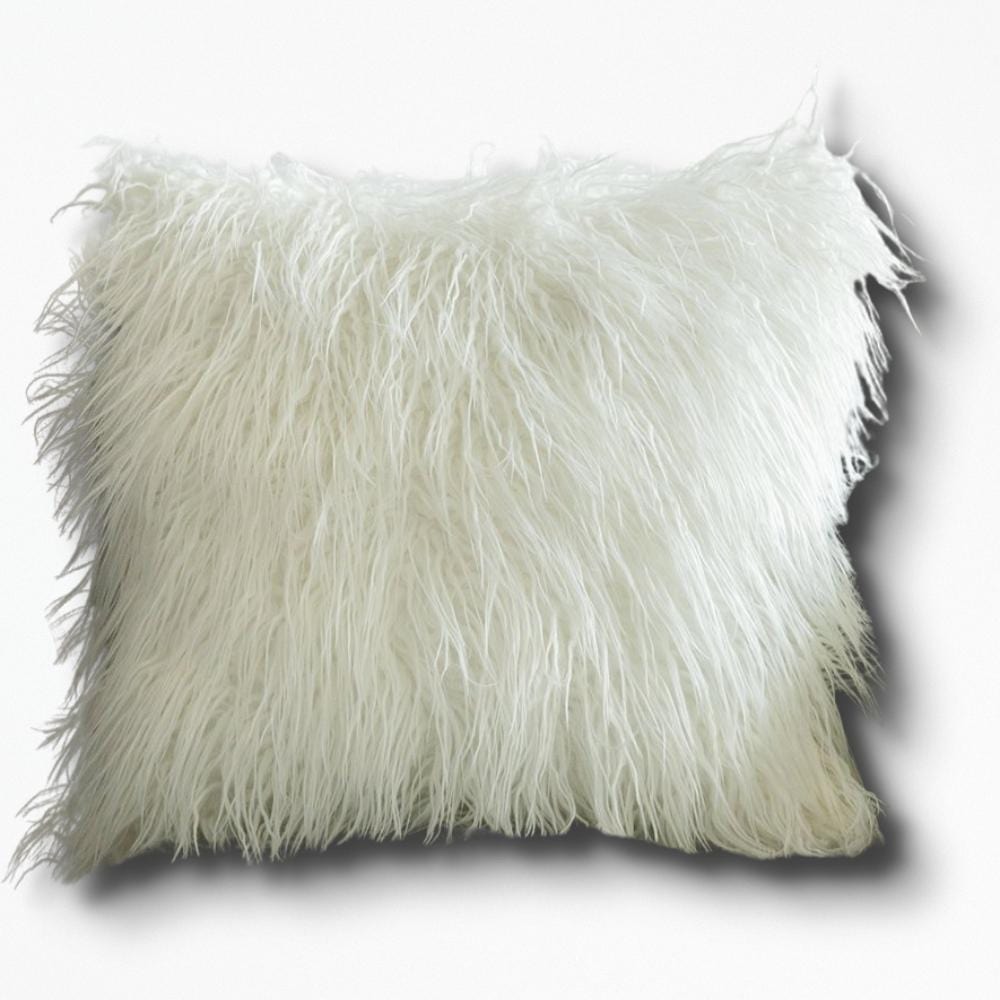 Coussin Fausse Fourrure pour Décoration | NirvanaPillow™ 45x45 cm / Blanc