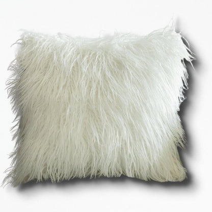Coussin Fausse Fourrure pour Décoration | NirvanaPillow™ 45x45 cm / Blanc