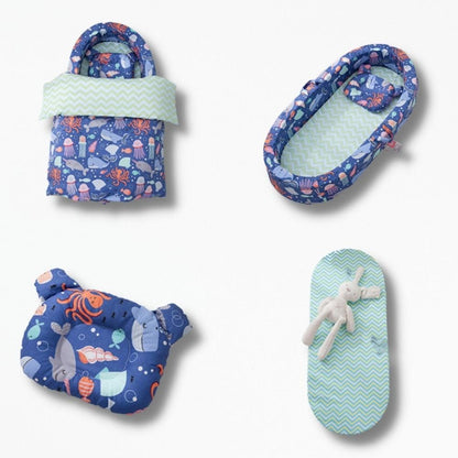 Coussin | Nouveau-né Lit 90x45x16cm / Bleu