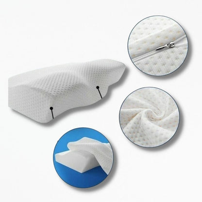 Coussin Repose Nuque | NirvanaPillow™ 50x30x7 cm / Blanc