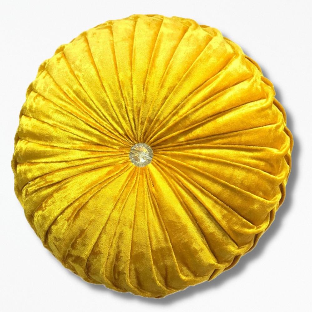 Coussin Rond Jaune | NirvanaPillow™ 35x12 cm / Jaune