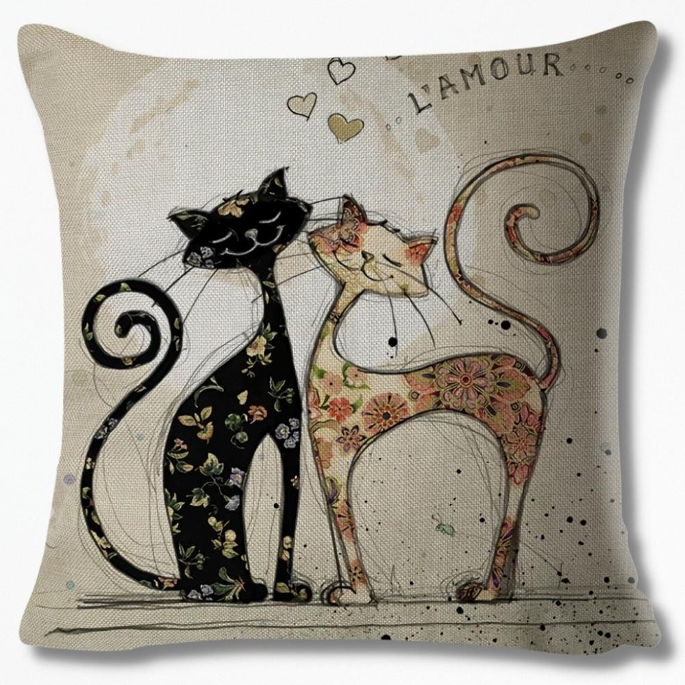 Housse de Coussin Motif Chat | NirvanaPillow™ 40 x 40 cm / 4