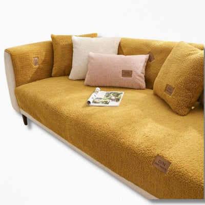 Housse | De coussin rectangulaire pour canapé 70 x 70 cm / Jaune